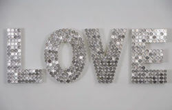 Houten letter met glitters