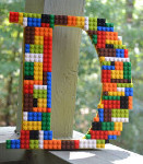 Letter met legoblokjes